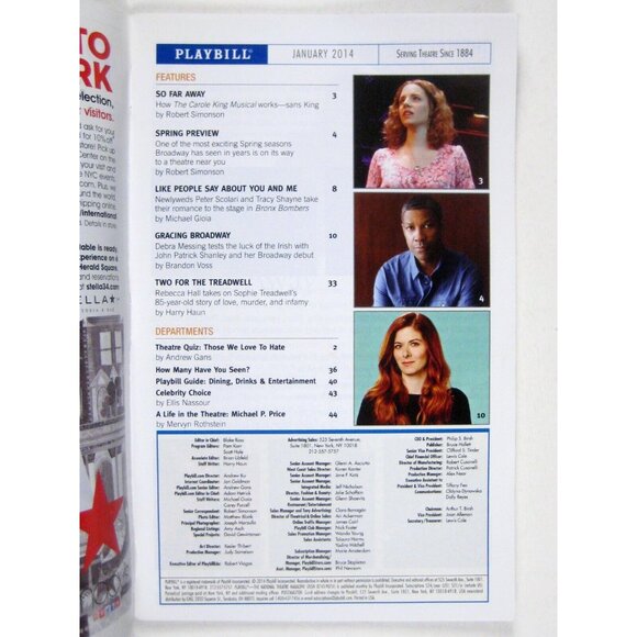 Dinner with Friends Playbill January 2014 Burns Marin Hinkle Jeremy Shamos - Picture 2 of 6